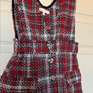 NWOT GB Girls Red and Black plaid Tweed Dress